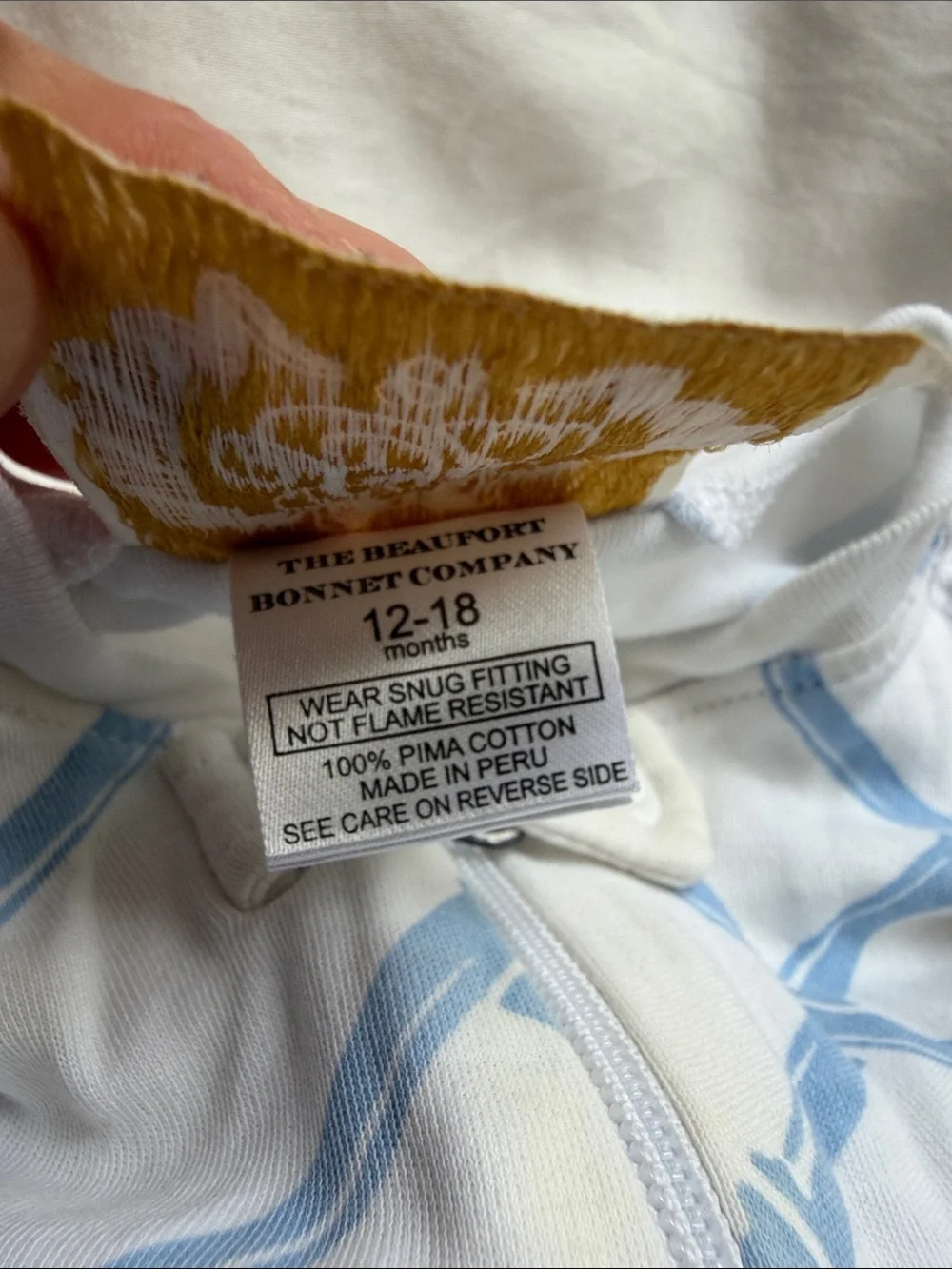 Beaufort Bonnet Blue Lattice Pattern Kids One-Piece Footed Pajamas